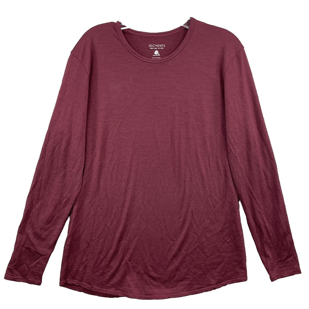 Segments Shirt Women's XL Red 100% Merino Wool Baselayer Outdoor‎ Hiking Ski